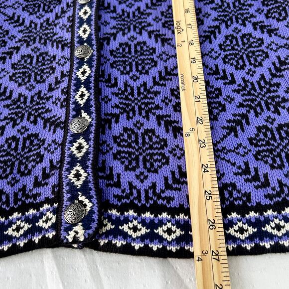 Vintage 90s L.L. Bean Norwegian Wool Nordic Fair Isle Coquette Ski Lodge XL - Picture 8 of 8